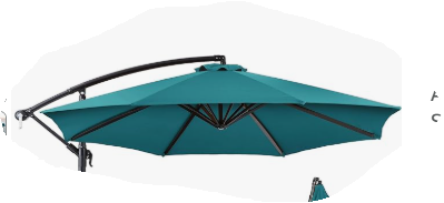 Photo 1 of **THEY ARE MISSING THE TUBE BELOWTHE PRODUCT IS MISSING PARTS, IT IS USED AND HAS MINOR DAMAGE***Best Choice Products 10ft Offset Hanging Market Patio Umbrella w/Easy Tilt Adjustment, Polyester Shade, 8 Ribs for Backyard, Poolside, Lawn and Garden - Cerul
