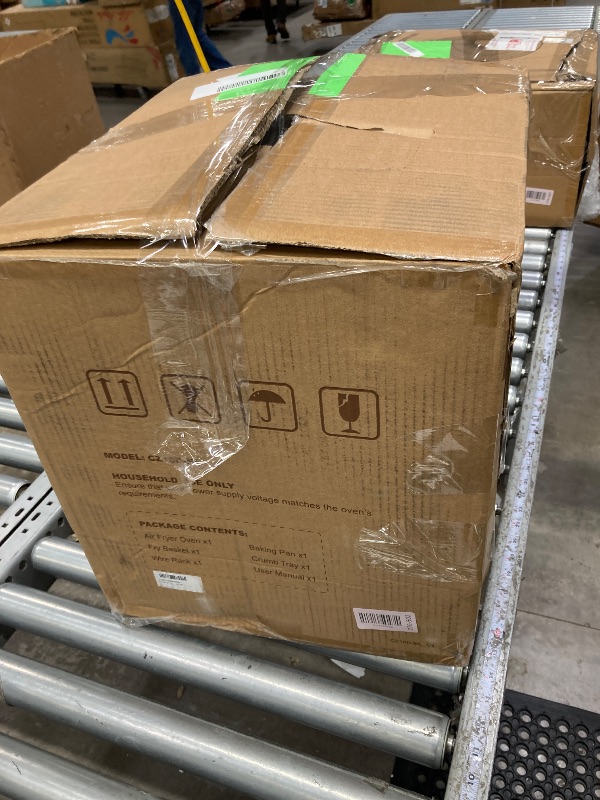 Photo 1 of ****It is used and has some dents on the front. used**19QT Air Fryer Toaster Oven with Convection, 5-in-1 Countertop Cooker, Visible Window, Oil Free, 1500W, Black