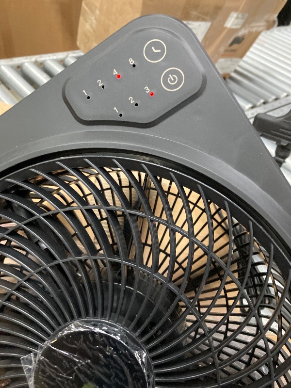 Photo 1 of **used***JRD 13" Box Fan with Powerful Airflow, Quiet Cooling Desk Fan with Digital Touch Screen, 3 Speeds, 5 Blades, 15h Timer, Portable Table Fan for Bedroom Office Home Kitchen, Black