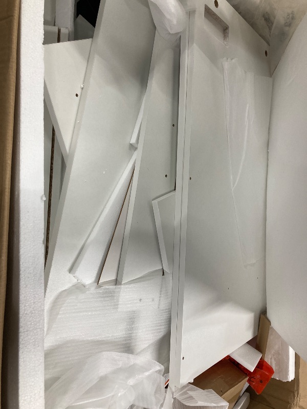 Photo 1 of ****PARTIAL SET **** NOT MIRROR***DWVO Makeup Vanity with Large Mirror and LED Lights, Vanity Desk Set with Power Outlet & Chair & 3 Lighting Colors, 4 Drawers, Dressing Table Stool Set for Dressing Room, Pearl White