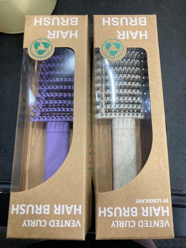 Photo 1 of ***SET OF 2****Curl Defining Brush, Vented Curly Hair Brush Products for Effortlessly Detangling Shaping and Defining Women's Men's Curls on All Wet or Dry Hair Types, Reduces Frizz (Purple)