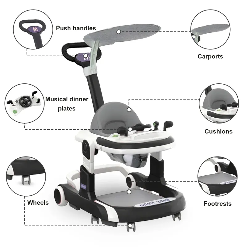 Photo 1 of **I DON'T KNOW IF THERE ARE MISSING PIECES***  5-in-1 Foldable Baby Walker with Foot Pads & Handles for Boys and Girls 6-24 Months, pink and grey
