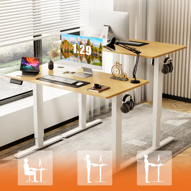 Photo 1 of ***I DON'T KNOW IF THERE ARE MISSING PIECES***CONCETTA Electric Standing Desk, 40''x24'' Height Adjustable Desk, Home Office Desk with Electric Lift, Sit Stand Desk Workstation for Home Office, Oak
