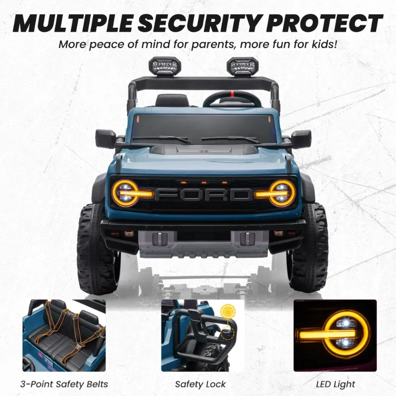 Photo 1 of ***I DON'T KNOW IF THERE ARE MISSING PARTS, I DON'T KNOW IF IT WORKS*** 24V 2 Seater Ride on Cars for Big Kids, Licensed Ford Bronco Raptor Powered Ride on Toy Truck with Remote Control, Spring Suspension, Bluetooth, LED Light, Electric Car for Kids 3-8 B