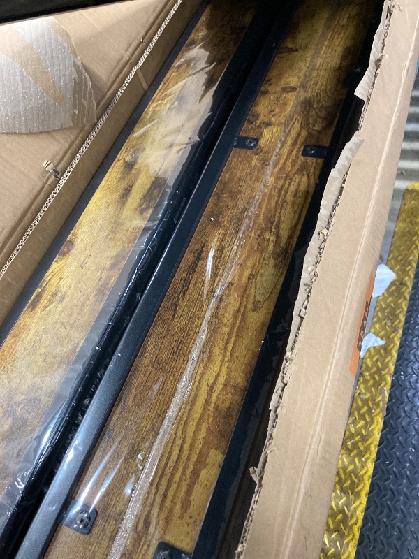 Photo 1 of ***I DON'T KNOW IF THERE ARE MISSING PARTS** OLEVS Full Bed Frame with Headboard, Metal Platform Bed Full Size with 2-Tier Storage, LED Light & Charging Station Type C, No Box Spring Needed