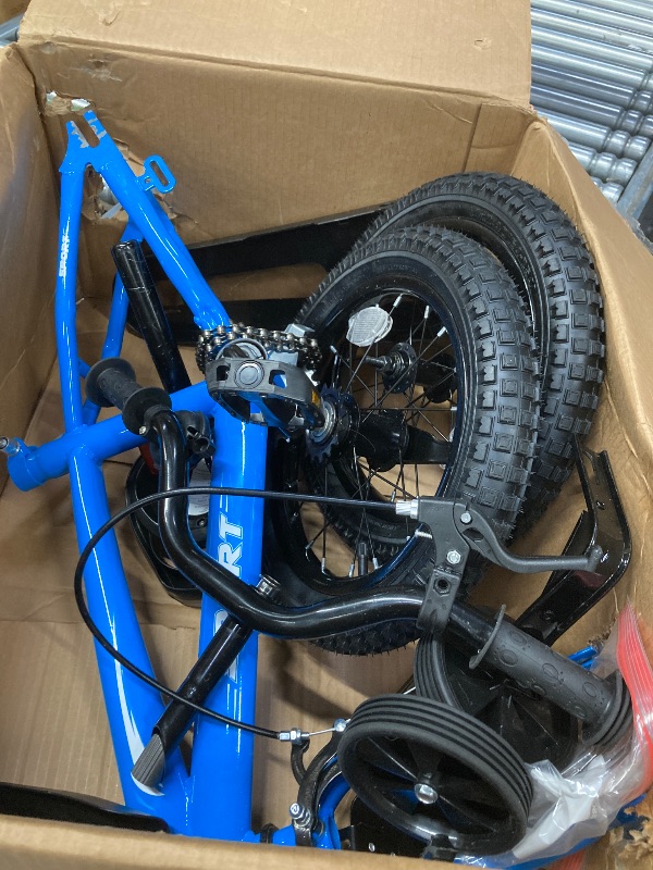 Photo 1 of **I DON'T KNOW IF THERE ARE MISSING PIECES** 14 Inch Kids Bike Girls and Boys Blue Bike with Removable Training Wheels

