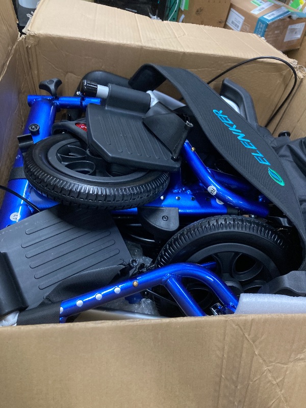 Photo 1 of ***I DON'T KNOW IF IT'S MISSING PARTS*** ELENKER 2 in 1 All-Terrain Rollator Walker & Transport Chair Folding Wheelchair with All 10” Wheels for Seniors Blue
