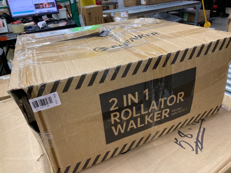 Photo 1 of ***I DON'T KNOW IF IT'S MISSING PARTS*** ELENKER 2 in 1 All-Terrain Rollator Walker & Transport Chair Folding Wheelchair with All 10” Wheels for Seniors Blue
