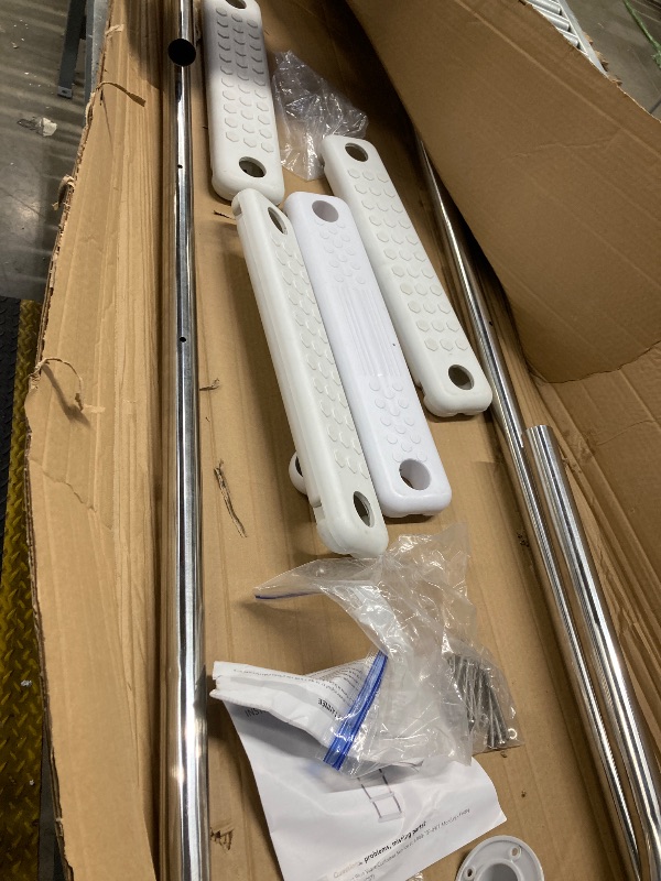Photo 1 of ***A STEP IS MISSING FROM THE LADDER*** Blue Wave NE122SS Stainless Steel In-Pool Ladder,Silver/white