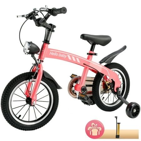 Photo 1 of ***I DON'T KNOW IF THERE ARE MISSING PIECES*** ARTUDATECH 14/16 Inch Kids Bike for Ages 3-7 Years Old Boys Girls Kid S Bikes with Training Wheels LED Headlight Children Bicycle for Kids and Toddl
