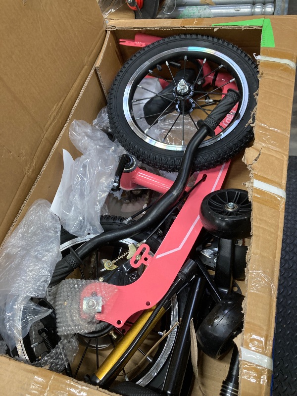 Photo 1 of ***I DON'T KNOW IF THERE ARE MISSING PIECES*** ARTUDATECH 14/16 Inch Kids Bike for Ages 3-7 Years Old Boys Girls Kid S Bikes with Training Wheels LED Headlight Children Bicycle for Kids and Toddl
