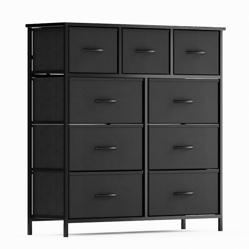 Photo 1 of (**I DON'T KNOW IF THERE ARE MISSING PIECES** *ZUNMOS 9 Drawer Fabric Dresser for Bedroom, Chest of Drawer Organizer Storage Cabinet for Closet, Entryway, Black
