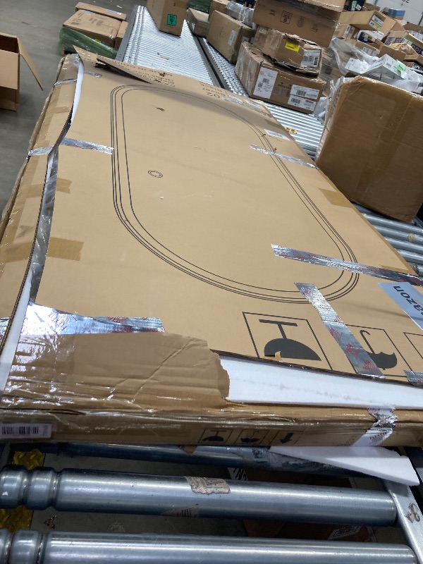 Photo 1 of ***THE LIGHT DOESN'T WORK*** FENNIO 70" x 32" Large Luxury Wall Mounted Mirror with LED Lights - Oval Full Length LED Lighted Full Body Dressing Mirror for Bedroom, Salon, Brushed Aluminum Frame, Tempered Glass