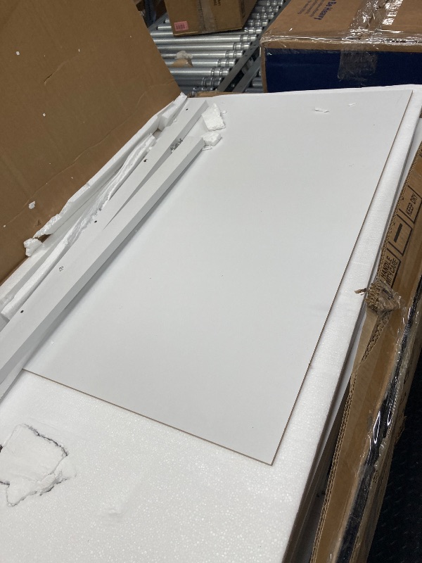 Photo 1 of ***I DON'T KNOW IF THERE ARE MISSING PIECES** L Shaped Executive Desk, Farmhouse l Shaped Desk, Home Office Table with Storage Cabinet and Shelf, Farmhouse Corner Table with Drawers, White