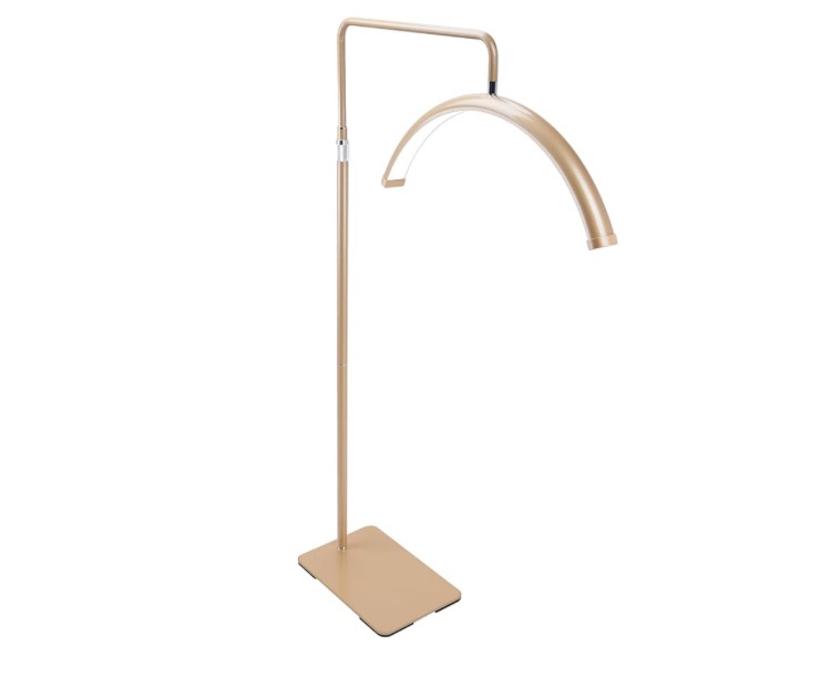 Photo 1 of ***I DON'T KNOW IF THERE ARE MISSING PIECES**Floor Half Moon LED Lamp for Lash Extensions, Eyelash Techs & Estheticians | Larger & Brighter | Dimmable, Adjustable Height, Rotating Head, Shadowless Light (Gold)