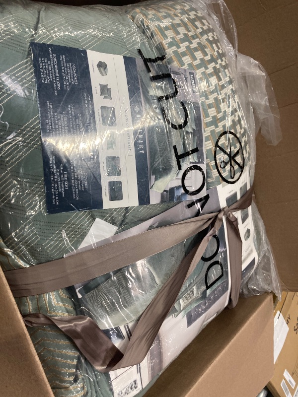 Photo 1 of **I DON'T KNOW IF THERE ARE MISSING PIECES**Riverbrook Home Hendrix Comforter Set, King, Green, 10 Piece Set