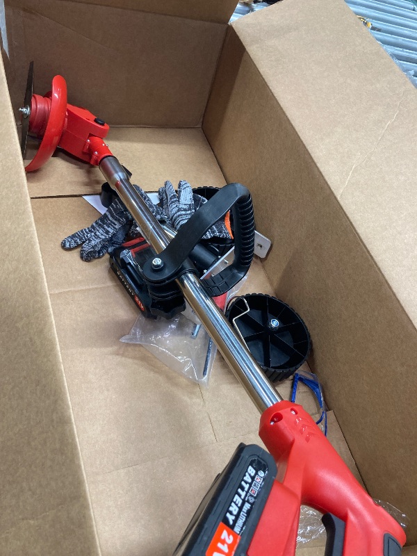 Photo 1 of **I DON'T KNOW IF THERE ARE MISSING PARTS** *Weed Eaters Cordless with 2025 Upgraded Wheels Tanbaby 3-in-1 Battery Powered 6 Inch Grass Trimmer & String Trimmer/Edger Kit for Lawn Garden Trimmi
