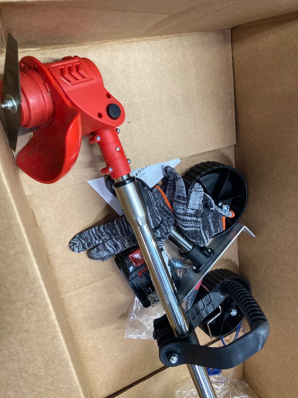 Photo 1 of **I DON'T KNOW IF THERE ARE MISSING PARTS** *Weed Eaters Cordless with 2025 Upgraded Wheels Tanbaby 3-in-1 Battery Powered 6 Inch Grass Trimmer & String Trimmer/Edger Kit for Lawn Garden Trimmi
