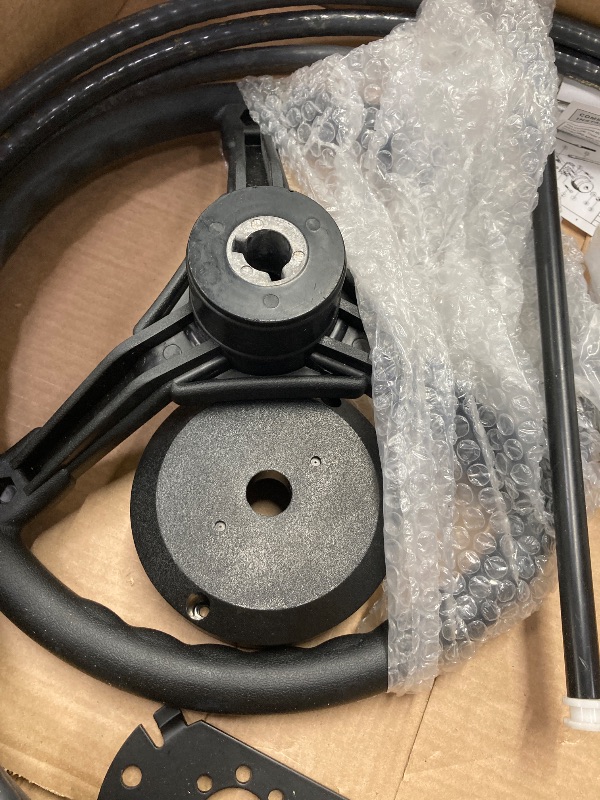 Photo 1 of ***THE SCREWS ARE MISSING*** Boats Steering System, 15 Feet Cable Outboard Steering Kit with 3/4'' Standard Tapered Shaft & 13.5" Steering Wheel for Yachts, Fishing Boats and Other Watercraft