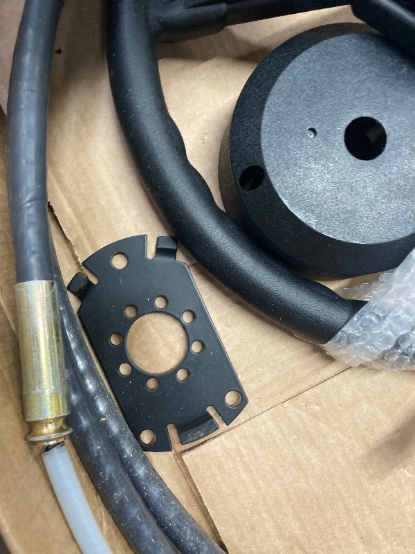Photo 1 of ***THE SCREWS ARE MISSING*** Boats Steering System, 15 Feet Cable Outboard Steering Kit with 3/4'' Standard Tapered Shaft & 13.5" Steering Wheel for Yachts, Fishing Boats and Other Watercraft