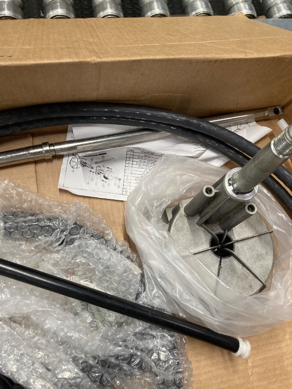 Photo 1 of ***THE SCREWS ARE MISSING*** Boats Steering System, 15 Feet Cable Outboard Steering Kit with 3/4'' Standard Tapered Shaft & 13.5" Steering Wheel for Yachts, Fishing Boats and Other Watercraft