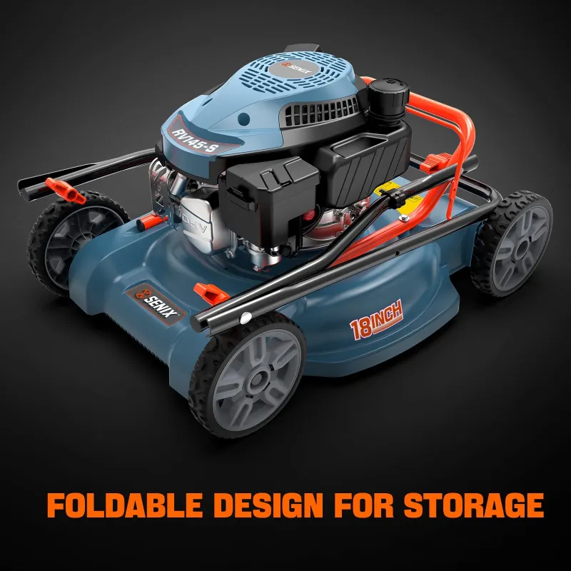 Photo 1 of ***I DON'T KNOW IF IT WORKS*********** SENIX Gas Lawn mower, 18in Cutting Blade / 19in Cutting Deck, 144cc 4-Cycle Engine Push Mower with Side Discharge
