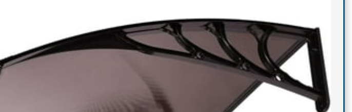 Photo 1 of ***ONLY THE SUPPORTS*** SPECSTAR Polycarbonate Window Door Awning Canopy with Black Bracket 40 Inch X 160 Inch Brown
