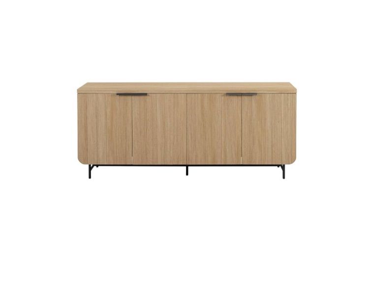 Photo 1 of ******I DON'T KNOW IF THERE ARE MISSING PARTS******** Walker Edison Reema Fluted 4-Door Kitchen Sideboard Buffet Console, 69 Inch, Gold,Dark Walnut