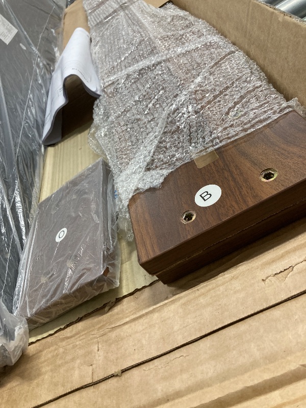 Photo 1 of **HEADBOARD ONLY**Pinmoco Headboard for Full Size Bed with Storage, Linen Upholstered Head Board with LED Light and Charging Station, Gray, Headboard Only