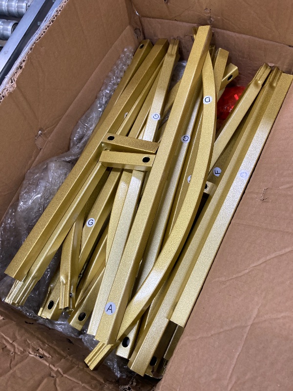 Photo 1 of ****I DON'T KNOW IF THERE ARE MISSING PARTS***** Gold Arch Backdrop Stand Set of 3, 6FT/6.6FT/7.2FT Metal Arch Weeding Stand, Balloon Arch Frame for Ceremony Birthday Party Bridal Baby Shower Banquet Decoration