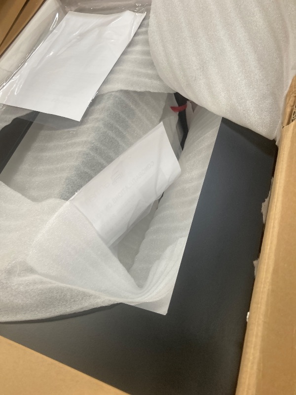 Photo 1 of ***ONLY THE 2 BLACK TABLE BASE LEGS/MISSING BOX/NO TABLE TOP****Armen Living Odet Rectangular 87" Dining Table in Concrete and Black Metal