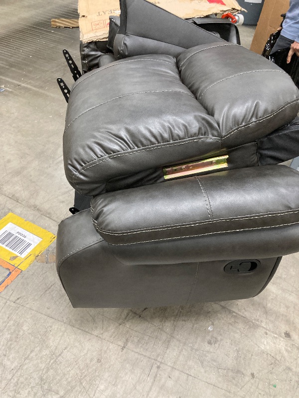 Photo 1 of ***PARTS ONLY -SELLING AS IS*** Faux Leather Manual Recliner Loveseat with Storage Cup Holders for Home Theater Living Room Office