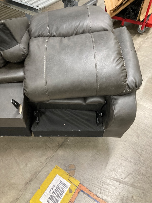 Photo 1 of ***PARTS ONLY -SELLING AS IS*** Faux Leather Manual Recliner Loveseat with Storage Cup Holders for Home Theater Living Room Office