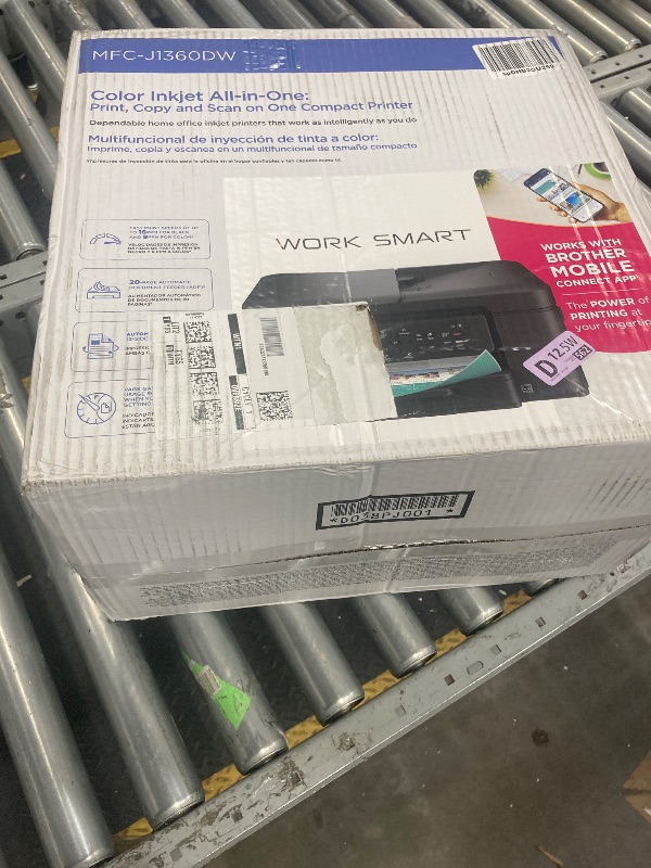Photo 1 of Brother Work Smart 1360 Wireless Color Inkjet All-in-One Printer with Automatic Duplex Printing and 1.8” Color Display | Includes Refresh Subscription Trial(1) (MFC-J1360DW) (Uses LC501 Series Inks)
