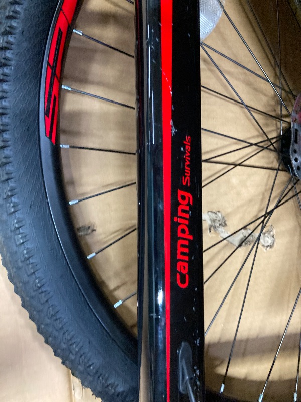 Photo 1 of **MISSING HARDWARE**UBesGoo 29in Mountain Bike for Adult, 21 Speed MTB Bicycle for Men/Women, Dual Disc Brakes, Carbon Steel Frame, Black Red