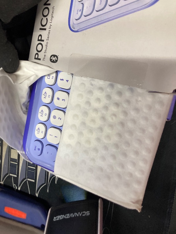 Photo 1 of Logitech POP ICON Keys Wireless Bluetooth Keyboard, Comfortable Typing, Programmable Keys, Easy-Switch Between up to 3 Devices, for Laptop, Tablet, PC – Lilac and Off-White