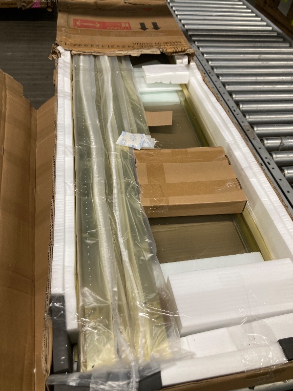 Photo 1 of ****The description and photo are for reference******44"-48" W x70 H Triple Sliding Shower Door, Glass Shower Door with 1/4" (6mm) Clear SGCC Tempered Glass,Brushed Gold Finish,Shower Doors can be Installed Left and Right