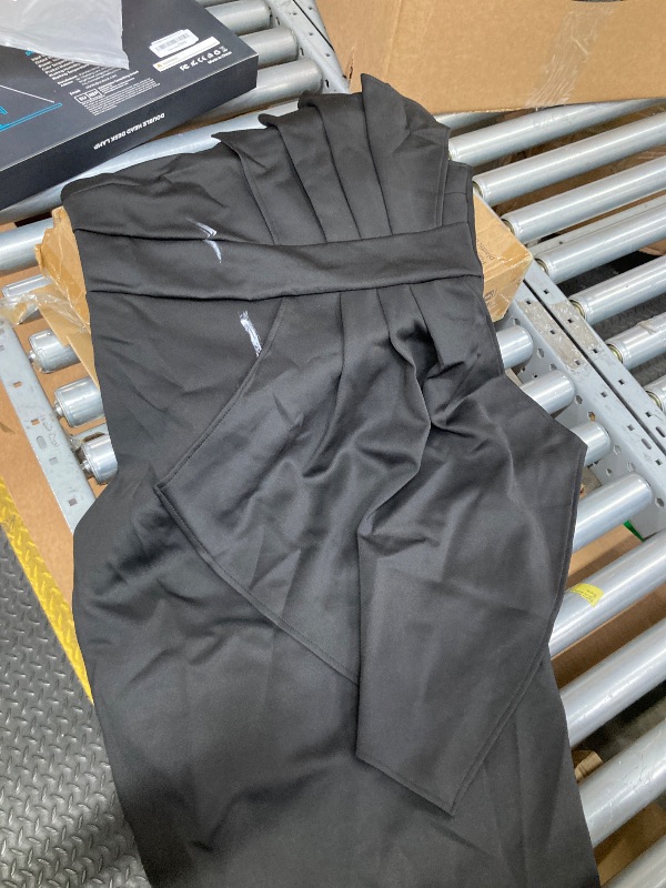 Photo 1 of ***white spots***Memoriesea Women's Elegant One Shoulder Pleated Detail Bodycon Party Club Midi Dress Black