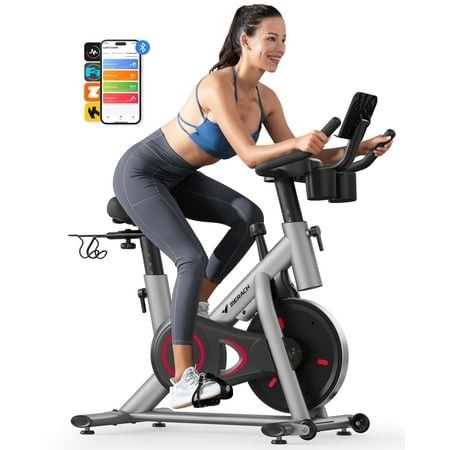 Photo 1 of ** is only to use for parts***MERACH Exercise Bike Brake Pad Stationary Bike with Exclusive App Low Noise Indoor Cycling Bike with 300lbs Weight Capacity Tablet Mount and Fitnes **USED**