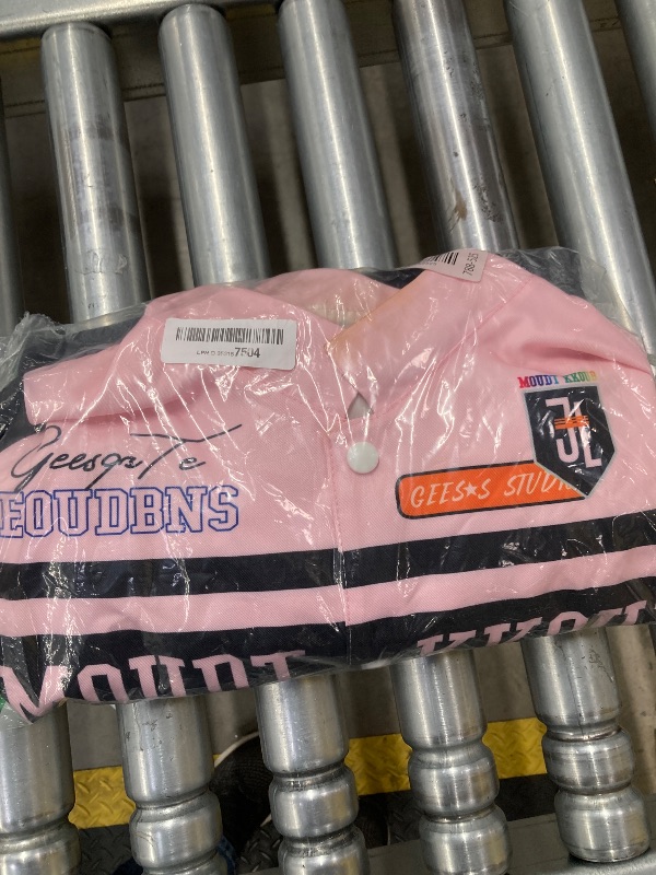 Photo 1 of ***(USED-DAMAGED-SELLING AS IS )***
KANSOON Drive Jacket Varsity Racecar Jackets Motorcycle Graphic Vintage Baseball Letter Long Sleeve Coat Street Wear Pink M