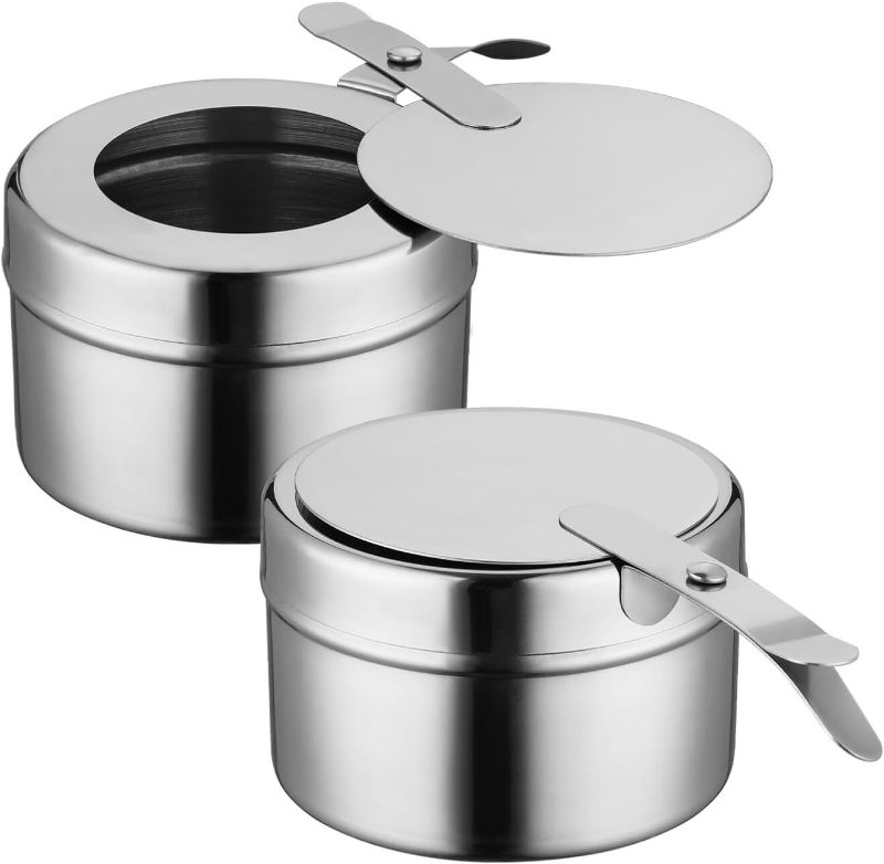 Photo 1 of 12 Pack Stainless Steel Chafing Fuel Holders with Safety Covers – Durable, Rust-Resistant Canned Heat Box Holders for Buffets, Catering, Barbecues, and Parties (Silver, 3.5" x 3.5" x 2")