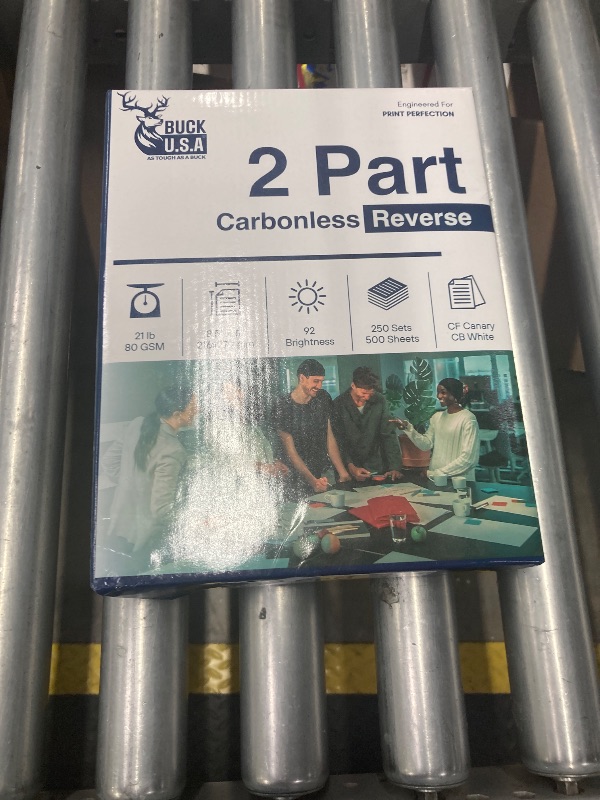Photo 1 of 
2 Part Reverse NCR Carbonless Paper (5887), 8.5" x 11" Collated Paper, 1 Ream, 250 Sets, 500 Sheets, 92 Bright, CF Canary/CB White - Ideal for Laser & Digital Printers & Perfect for Quality Duplicates
