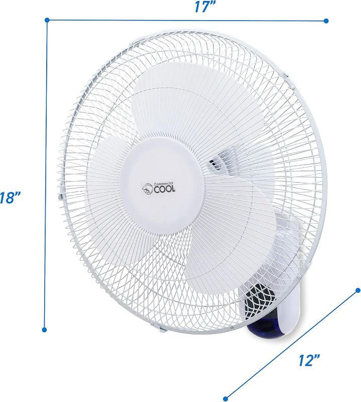 Photo 1 of Cool 16 inch Wall Fan with Remote, White (CCFWR16W)