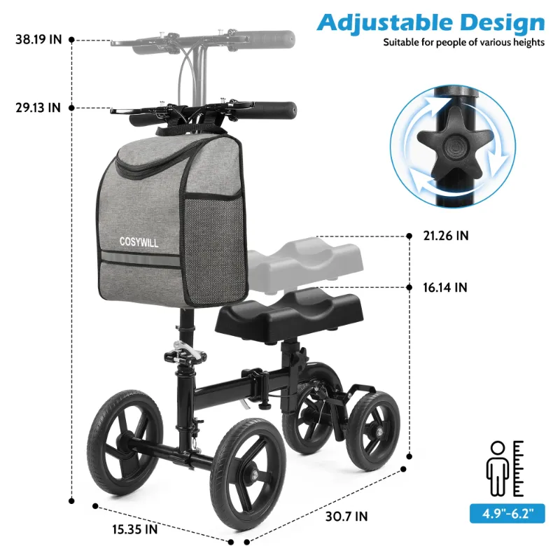 Photo 1 of 
Hero image 0 of COSYWILL Steerable Knee Scooter,Knee Walker Scooter for Adults with 10" Front Wheels,Foldable Knee Scooter for Foot Surgery Crutches Alternative,Black, 0 of 8





Flash Deal
Best seller
Visit the Cosywill Store
COSYWILL Steerable Knee Sc