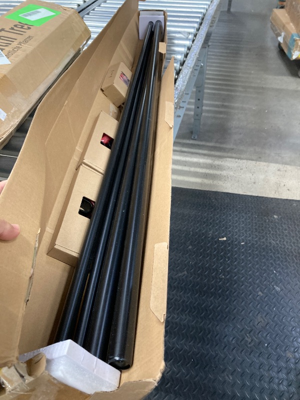 Photo 1 of ***PHOTO REFERENCE*** Huntype Curtain Rods Inches - Black 1 Inch Diameter Curtain Rods, Adjustable Heavy Duty Curtain Rod with End Cap Style, Easy Installation and Modern Design