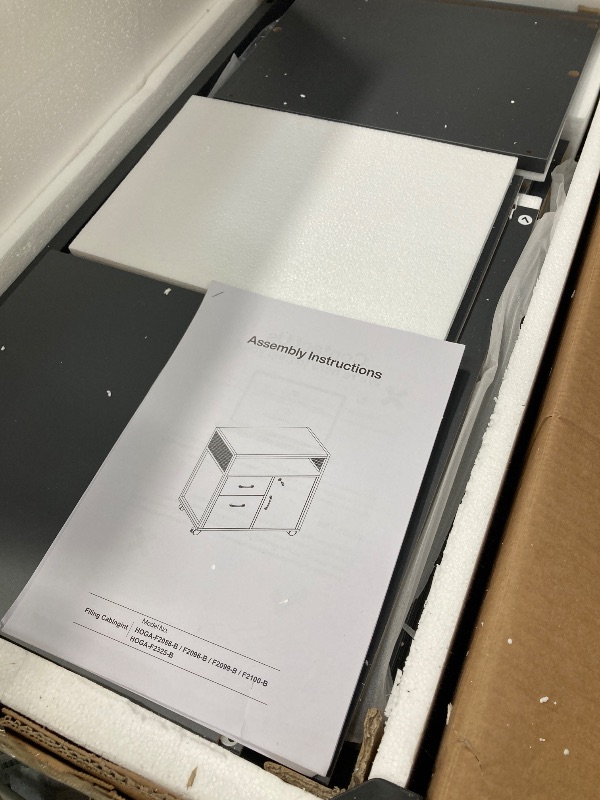 Photo 1 of **IMAGE REFERENCE***Tribesigns Modern File Cabinet with Drawers for Letter-Size, Lockable lateral Filing Cabinet Printer Stand with Door& Caster for Home Office.Desk Not Included