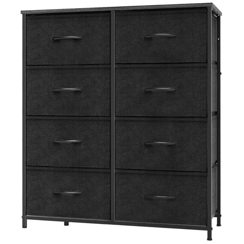 Photo 1 of ***used missing parts** ZUNMOS 8 Drawer Fabric Dresser for Bedroom, Chest of Drawer Organizer Storage Cabinet for Closet, Entryway, Black