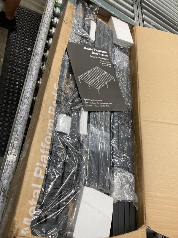Photo 1 of **used  missing partss***ZUNMOS 14 Inches Queen Bed Frame, Heavy Duty Metal Platform with Storage Space Under Frame, No Box Spring Needed Queen Size Bed Frame, Black