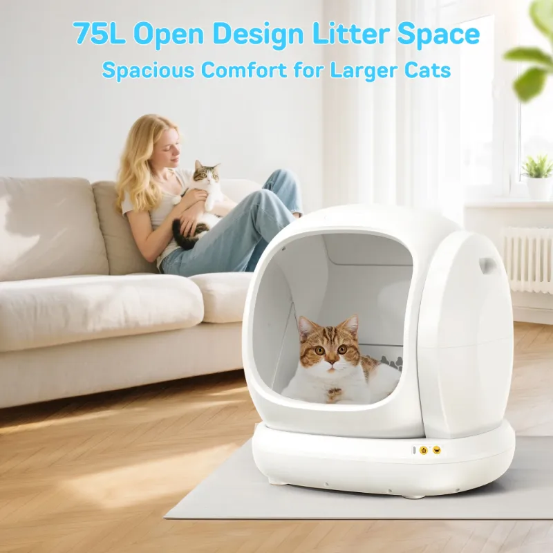 Photo 1 of ****The cat product is used and dirty, and the reason for this is being explained as to why it cannot be returned.**75L Smart Automatic Self-Cleaning Cat Litter Box, APP Control/Integrated Safety Protection,Wh