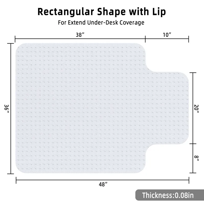 Photo 1 of **used**GPED Office Carpet Chair Mat, 36" x 48" Carpet Protector Mat with Lip for Home, Gaming Floor